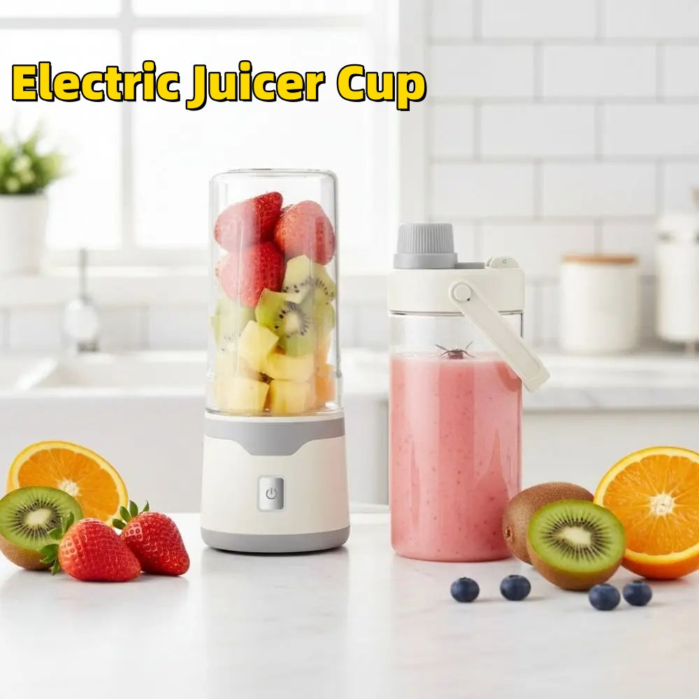 Multifunctional Rechargeable Electric USB Juicer Cup Double Cup Handheld Mixer Cup 500 ML Blending Juice Cup Outdoor